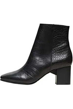 SELECTED Damen SLFZOEY Croco Boot B Stiefel, Black, 40 EU