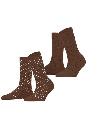 ESPRIT Damen Socken Fine Dot Multipack W So Baumwolle gemustert 2 Paar, , 39-42