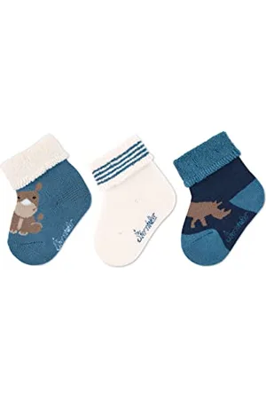 Sterntaler Baby Jungen Baby Socken Baby-Socke 3er Pack Nashorn - Socken Baby, Babysöckchen, Babysocken - aus Baumwolle - , 14