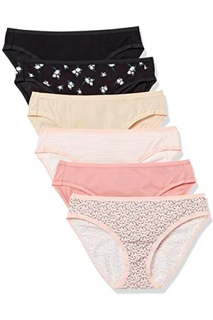 Amazon Damen Bikinihose aus Baumwolle (in Übergröße erhältlich), 6er-Pack, , 38