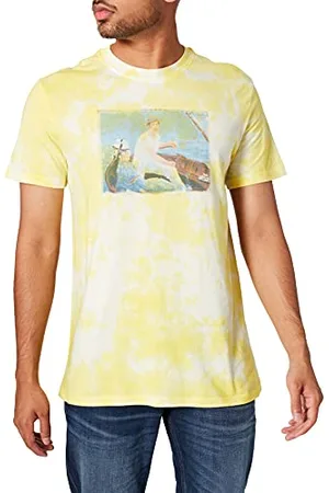 Desigual Mens TS_FEAL T-Shirt, Yellow, S