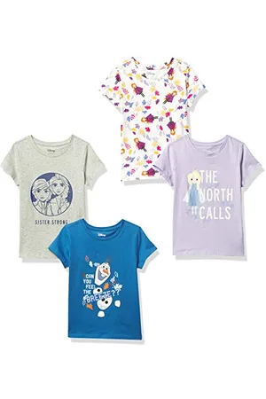 Amazon Disney | Marvel | Star Wars | Frozen | Princess Mädchen Kurzärmelige T-Shirts, 4er-Pack, , 5 Jahre