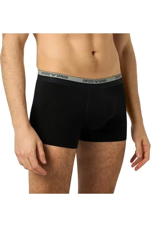 Emporio Armani Herren Stretch Cotton Piping Logoband Trunks, Black, S