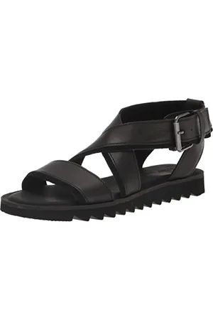 TOMS Damen Sidney Tread Flache Sandale, Black/Black, 35.5 EU