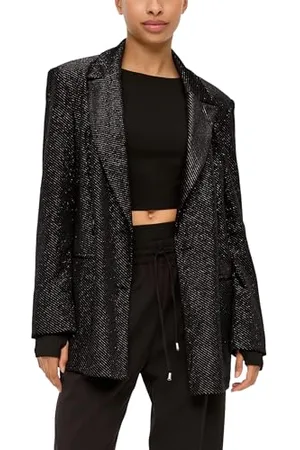 QS by s.Oliver Samt Blazer mit Glitzer