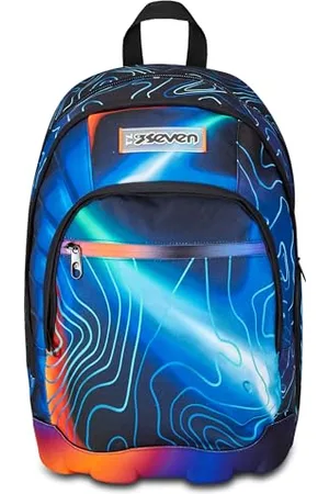 7 for all Mankind Schulrucksack Dual, , Mapset Boy, Doppelter Rucksack mit Tasche für PC oder Tablet, Tasche für Trinkflasche und Organizer, Rucksack für mittlere und obere Schulen, Kinder Jungen,