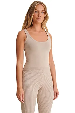 NA-KD Damen Knitted Tank Top Trgershirt/Cami Shirt, , L