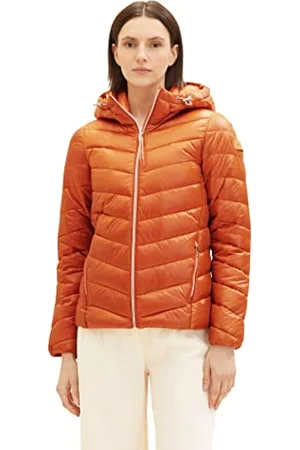 TOM TAILOR Damen 1036719 Lightweight Steppjacke mit Kapuze, 19772-gold Flame orange, S