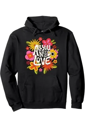 The Beatles Alles was du brauchst ist Liebe Retro-Blumen Pullover Hoodie