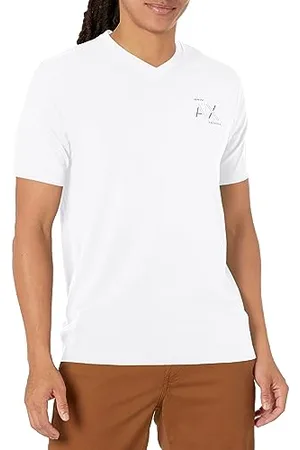 Armani Exchange A|X Herren Slim Fit V-Ausschnitt Stretch Baumwolle Jersey Logo Tee, , XL