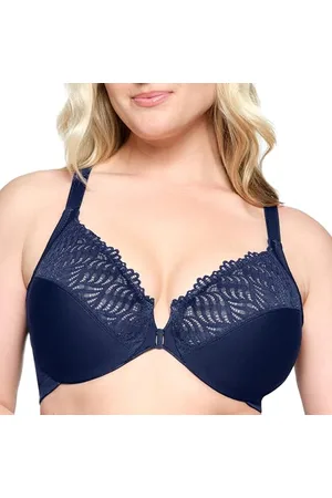 Glamorise Wonderwire-Vorderverschluss-T-Rücken-BH NR. 1396Blau,95D