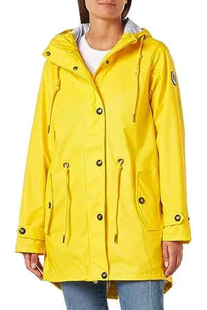 DEPROC-Active Deproc Active Damen Damen Friesennerz Regenmantel mit Kapuze Wasserdicht Wetterfest Windbreaker Übergangsjack Regenjacke, , 36 EU