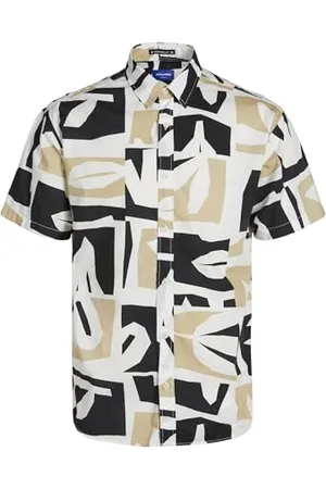 JACK & JONES Herren Jorjoshua Aruba AOP Shirt Ss Kurzarmhemd, , L