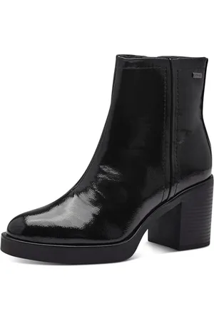 QS by s.Oliver Damen Chelsea Boots mit Blockabsatz Elegant, Schwarz (Black Patent), 37 EU