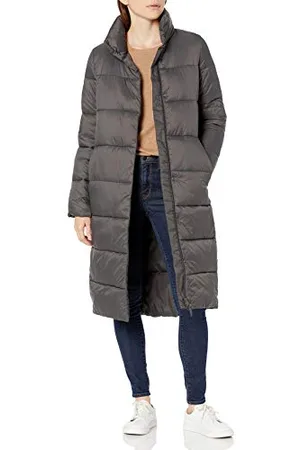 Amazon Damen Leichter, Langer Cocoon-Puffer-Wintermantel, Wasserabweisend, Durchgehender Reißverschluss, , L