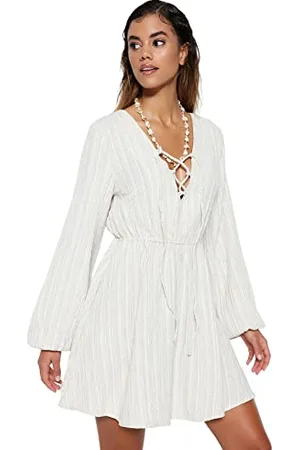 Trendyol Damen Dress Mini Smock Kleid Regular Fit Strickkleid, , 36