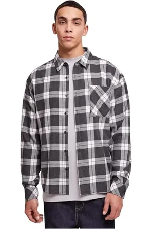 Urban classics Herren TB6325-Boxy Dark Checked Shirt Hemd, , XL