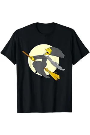 The Simpsons Halloween Witch Costume Marge on Flying Broom T-Shirt