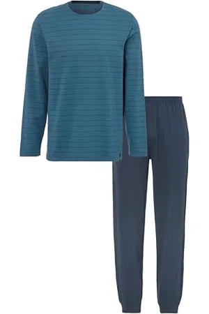 QS by s.Oliver Herren Langer Pyjama mit Streifenmuster aus 100% Baumwolle