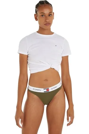 Tommy Hilfiger Damen String Tanga, Grün (Drab Olive Green), XL