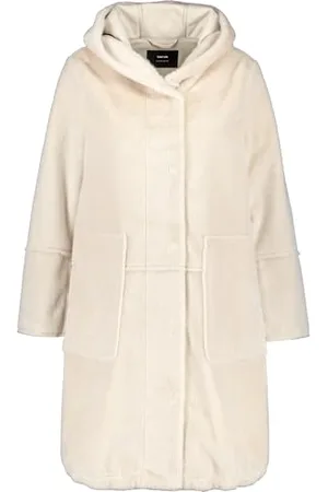 Taifun Damen Kuschliger Webpelz-Parka Langarm unifarben 42