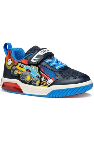 Geox J INEK Boy E Sneaker, Navy/Lt Blue, 35 EU