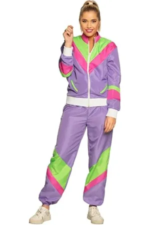 Boland Erwachsenenkostüm Trainingsanzug 80er Jahre mit Taschen, Jacke und Hose, verschiedene Größen, Campinganzug, Jogginganzug, Assi Anzug, Retro Style, Gruppenkostüm, Mottoparty, Karneval