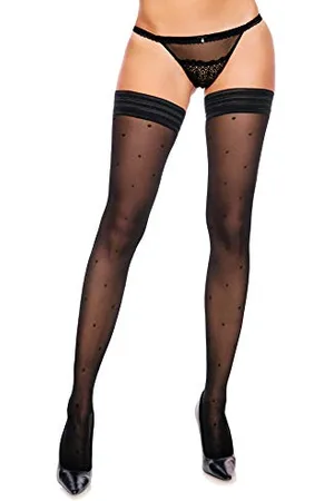 Glamory Damen Dotty Halterlose Strümpfe, 30 DEN, per pack , XXX-Large (Herstellergröße: 3XL-(56-58))