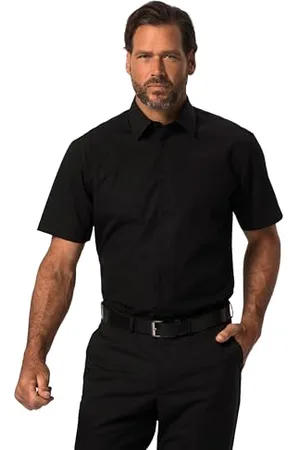 JP 1880 Herren große Größen Übergrößen Menswear L-8XL Hemd, Halbarm, Business, Modern Fit, bügelfrei schwarz L 721326100-L