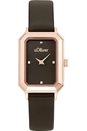 QS by s.Oliver Armbanduhr Damen Quarzuhr Analog, mit Leder Armband, , 3 bar Wasserdicht, Kommt in Uhren Geschenk Box