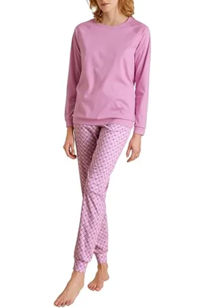 Calida Daylight Dreams Bündchen-Pyjama Damen, aus 100% Baumwolle