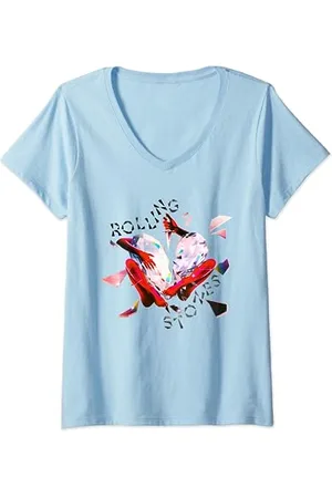 The Rolling Stones Offizielles Prisma-Herz von T-Shirt mit V-Ausschnitt