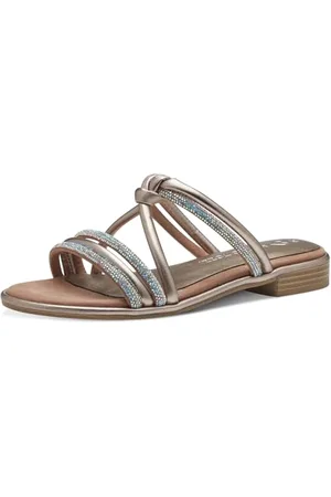 Marco Tozzi Damen Pantoletten mit Blockabsatz mit Glitzerdetails, Mehrfarbig , 37 EU