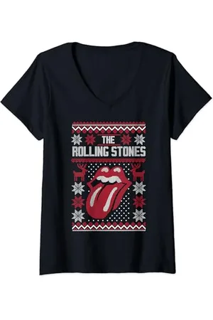 The Rolling Stones Rolling Stones Weihnachten T-Shirt mit V-Ausschnitt