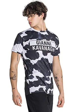 Gianni Kavanagh Herren Black Jenga Print Tee T-Shirt, , XL