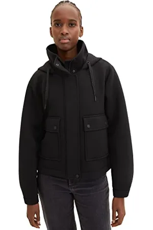 TOM TAILOR Damen 1035315 Jacke mit Kapuze, 14482-Deep Black, XL
