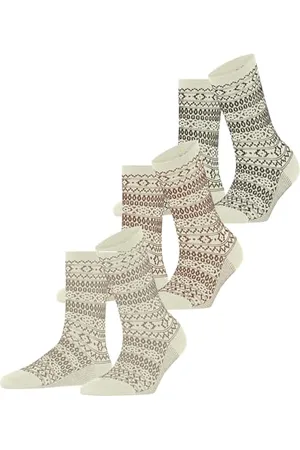 ESPRIT Damen Socken Sami Pattern Multipack W So Baumwolle gemustert 3 Paar, , 36-41