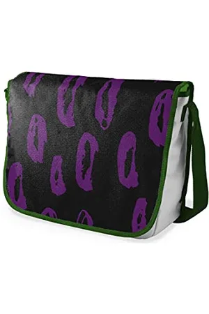 Bonamaison Le Jardin du Lin Digital Bedruckte Messenger Schultaschen mit Khaki Riemen für Mädchen und Jungen, Zurück zur Schule, Kuriertaschen für Schüler, Umhängetaschen, Größe: 29x36 Cm