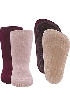 Ewers 2er Pack Uni Stoppersocken SoftStep, Socken mit Antirutschsohle für Jungen und Mädchen, Anti-Rutsch-Socken mit Gummisohle, MADE IN GERMANY, 2 Paar rutschfeste Kindersocken, Größe 39-42