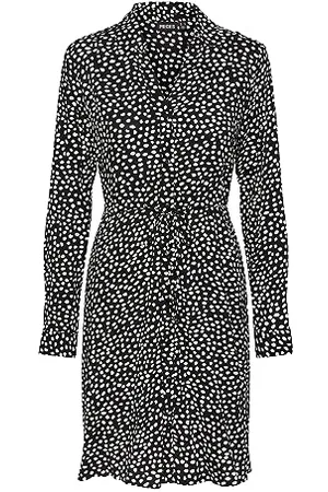 Pieces® Schwarz Damen Kleid Pcnova Ls Tie Dress Noos Bc S
