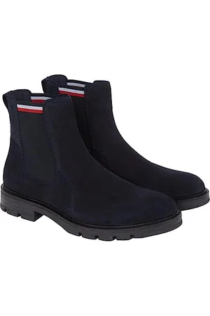Tommy Hilfiger Herren Low Boot Stiefel Corpoarte Suede Chelsea Wildleder, Blau (Desert Sky), 40