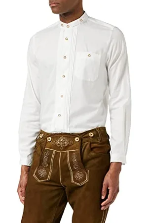 Stockerpoint Herren Leon Trachtenhemd, Weiss, M
