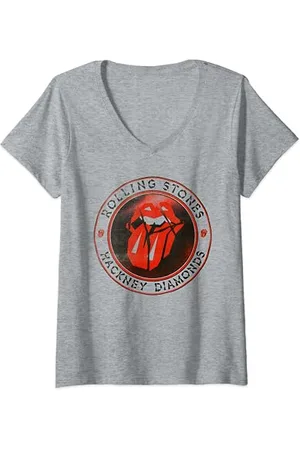 The Rolling Stones Offizielles HD Circle Logo T-Shirt mit V-Ausschnitt