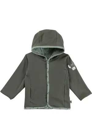 Sterntaler Babyjacke zum Wenden aus Baumwolljersey - mit Kapuze und Druckknöpfen - Wendeseite einfarbig mit seitlichen Eingrifftaschen - Unisex Sommerjacke Baby und Kleinkind, , Größe 86