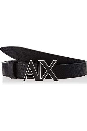 Armani Exchange Casual Sustainable, Logo Buckle Belt, Black, Extra Small