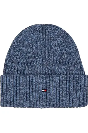 Tommy Hilfiger Herren Strickmütze Flag Twisted Yarn mit Umschlag, Blau (Military Denim), Einheitsgröße