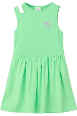QS by s.Oliver Ärmelloses Kleid mit Rippstruktur limettengrün 98