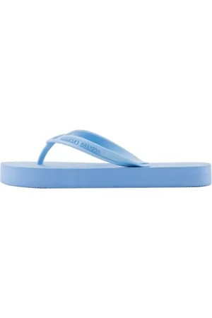 Armani Exchange Damen Cooper, Essential, Printed Logo Flip-Flop, Blue+ Black, 40 EU