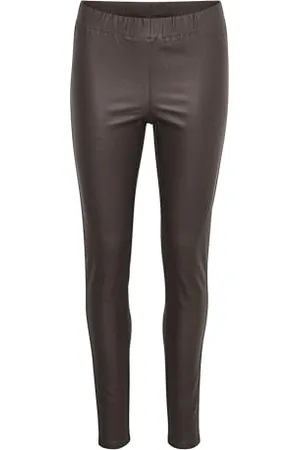 Kaffe Leggings Ada Damen Coated Leggings Slim Fit High Waist Kunstleder Hose Leder Look 42