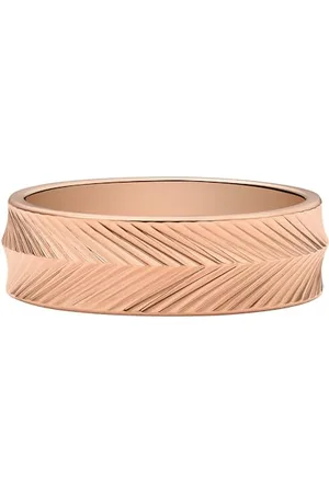 Fossil Damenring Harlow Linear Texture Edelstahl roségoldfarben, JF046637916